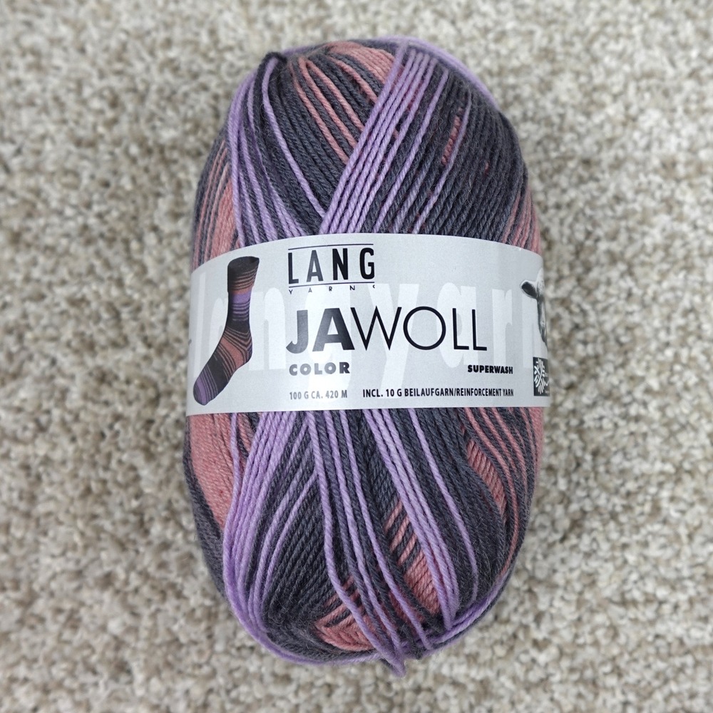 Lang Yarns Jawoll Color Superwash Sock Yarn 100g Purple Pink Grey 902.0100